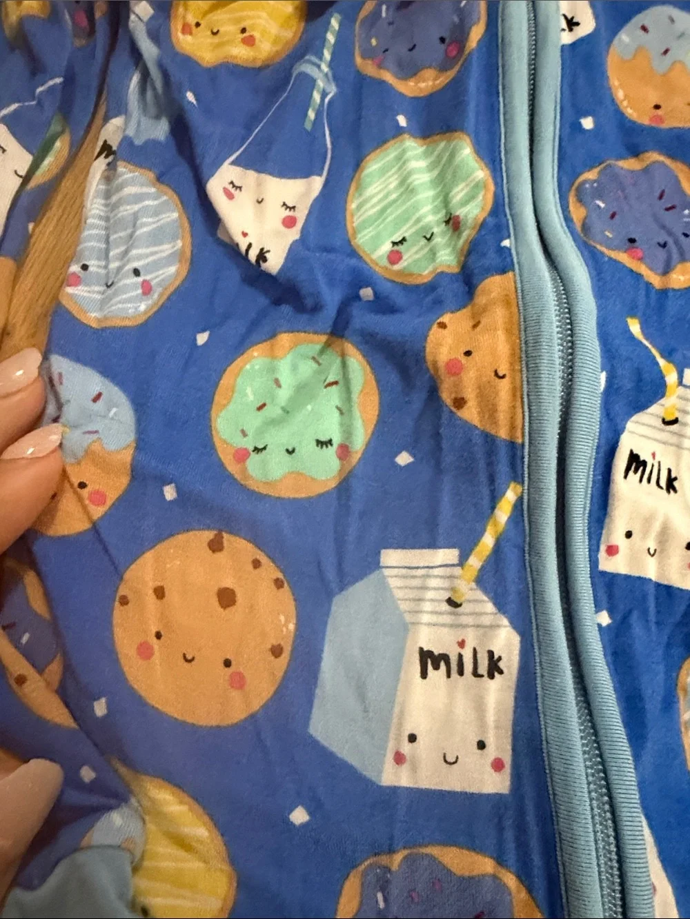 Little Sleepies Milk & Cookies Full Zip Onesie Sz 3T